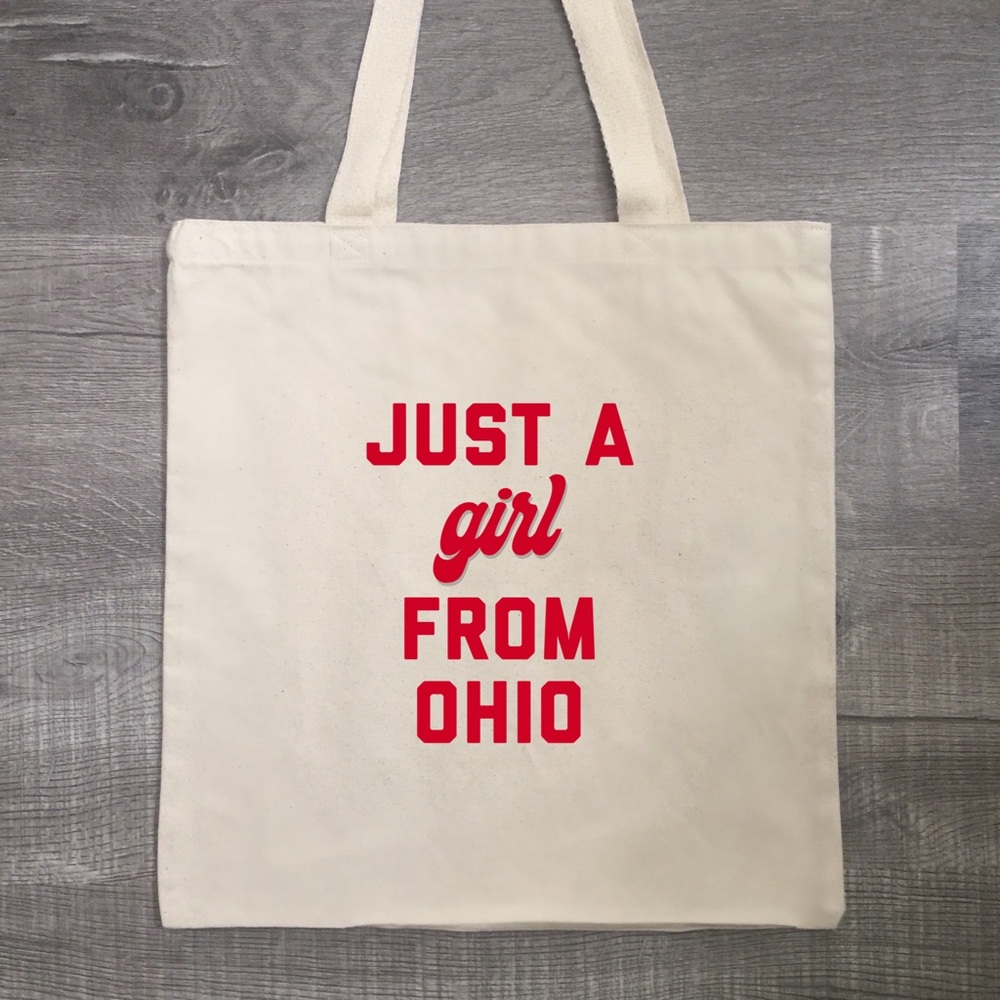 ⭕️🏈🏟 Just a Girl from Ohio Tote Bags various